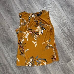 Floral Mustard Sleeveless Top